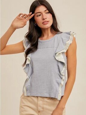 Hem and Thread Cotton Blouse